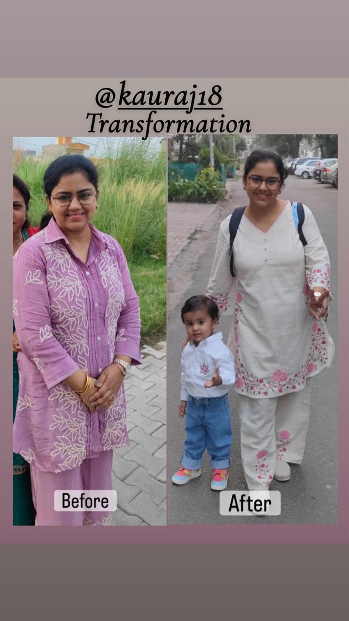 KR Fitness Studio client body transformation result Chandigarh